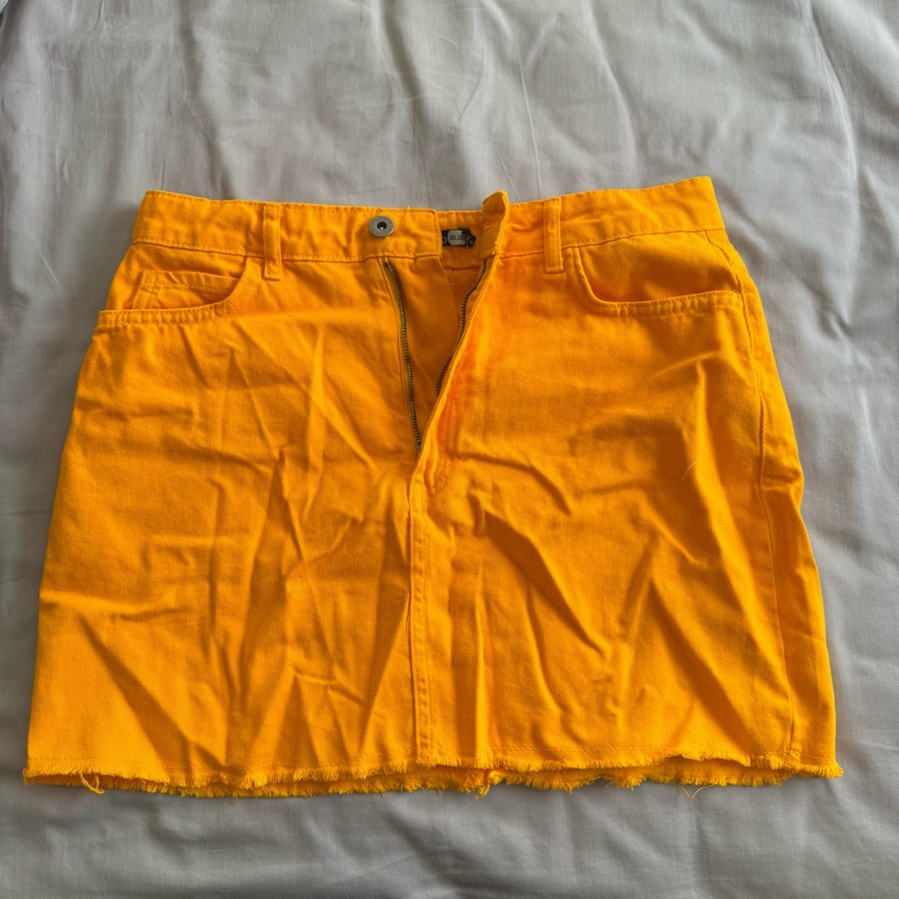 Boohoo Bright Yellow Mini Skirt